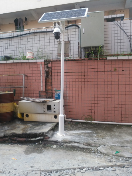 4G无线可拆卸可移动式太阳能监控立杆安装施工过程04